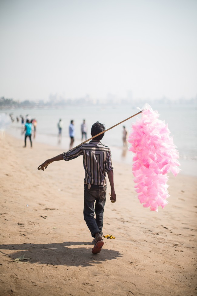 I chased this candy floss seller down Chowpatty beach like a madwoman. I was out there photographing for Mr. Todiwala's Bombay Cookbook and this image made it onto the cover.