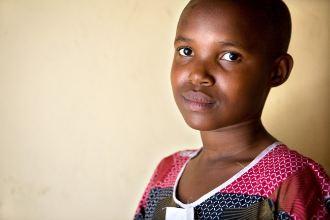 A 12 year old girl orphaned by the genocide in Rwanda