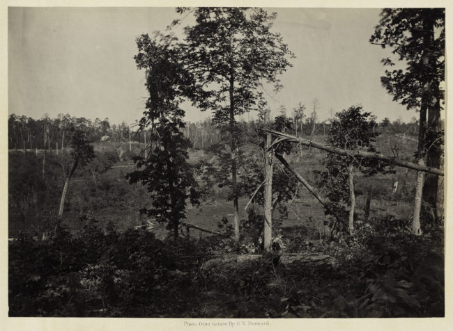 George N. Barnard, Battle Ground of Resaca, Georgia, No. 2, from Photographic Views of Sherman's Campaign, 1866; albumen print; 10 x 14 1/8 in. (25.4 x 35.88 cm); Promised gift of Paul Sack to the Sack Photographic Trust