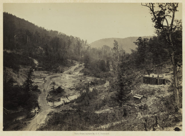 George N. Barnard, Whiteside Valley below the Bridge, from Photographic Views of Sherman's Campaign, 1864; albumen print; 10 x 13 15/16 in. (25.4 x 35.4 cm); Promised gift of Paul Sack to the Sack Photographic Trust